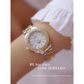 BS Watch 1258 Ladies Top Brand Luxury Wrist Watches Dress Gold Women Crystal Diamond Stainless Steel Watch